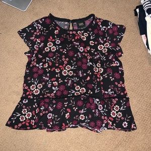 Black Floral Blouse